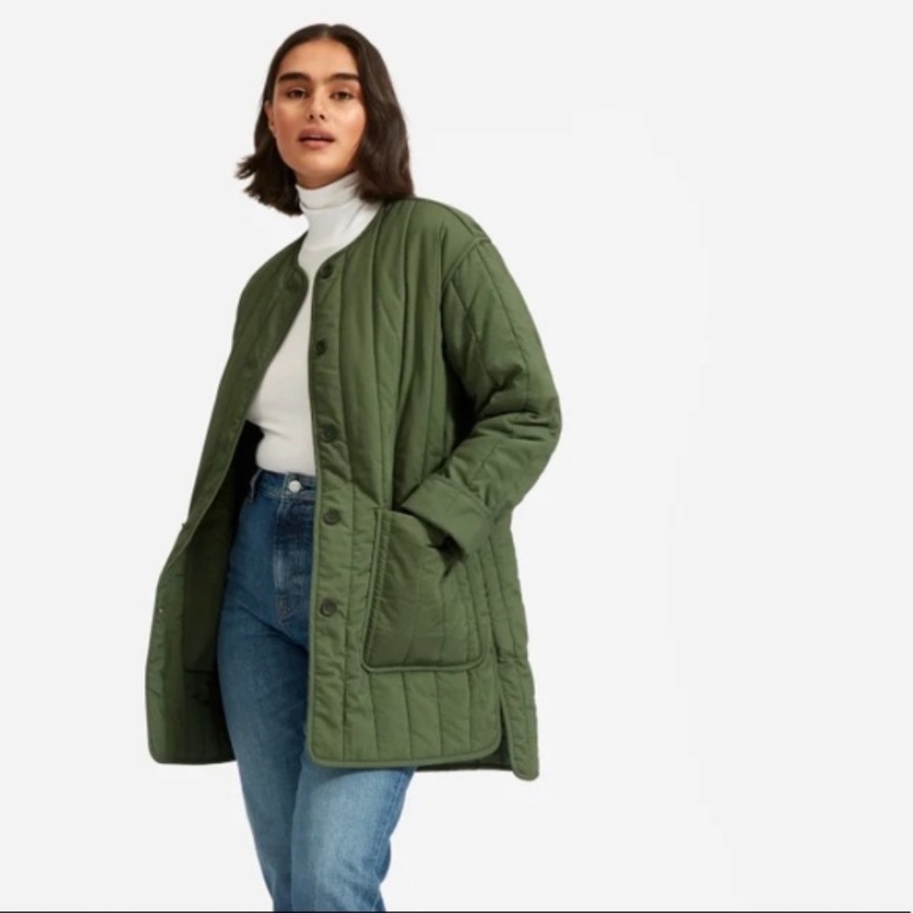 Everlane Quilted Cotton Green Jacket XS